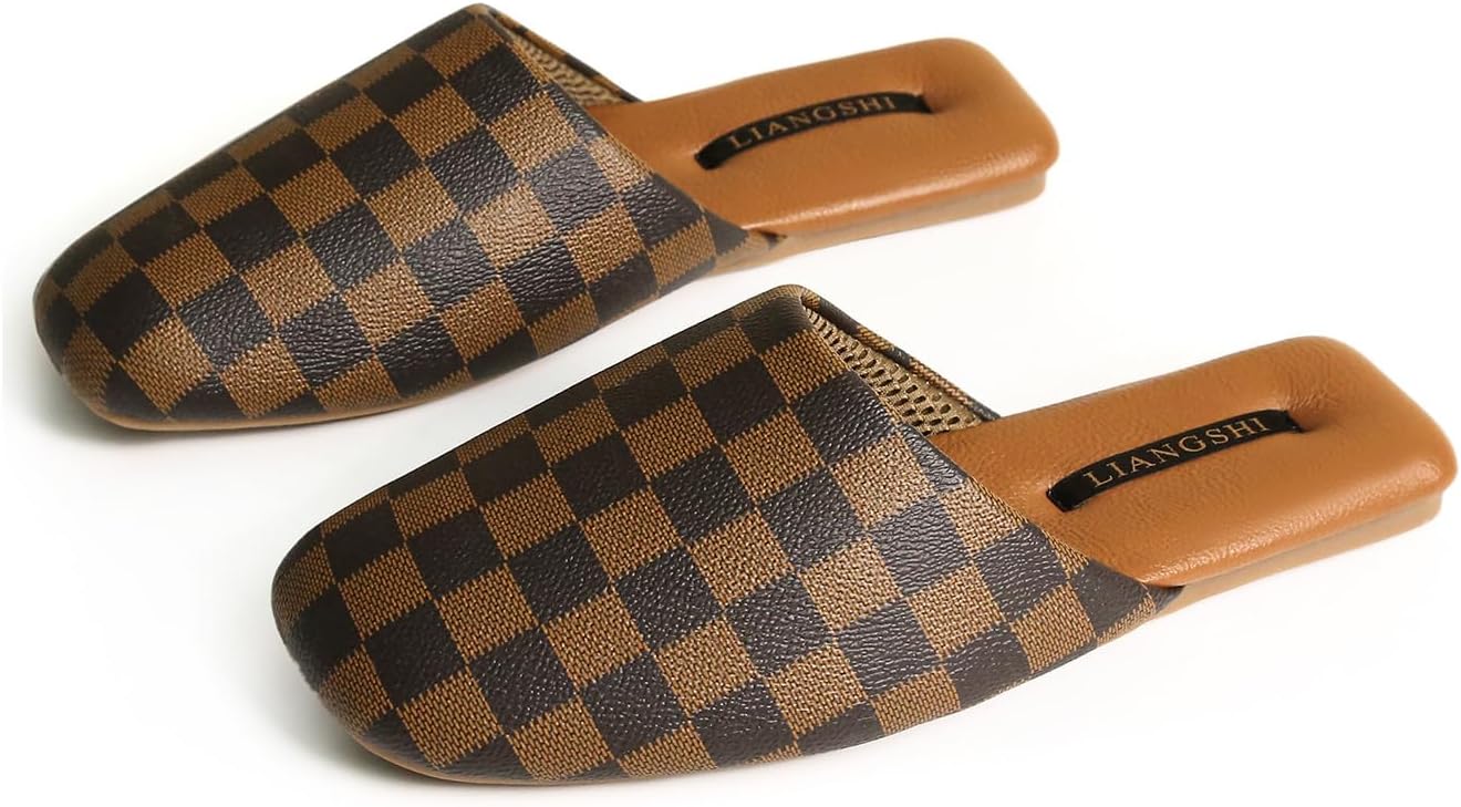 Тапочки URAWOW с шахматным узором для женщин и мужчин, закрытые сандалии класса люкс, элегантная обувь для дома, для улицы и помещений, коричневый
Тапочки URAWOW с шахматным узором для женщин и мужчин, закрытые сандалии класса люкс, элегантная обувь для дома, для улицы и помещений, коричневый