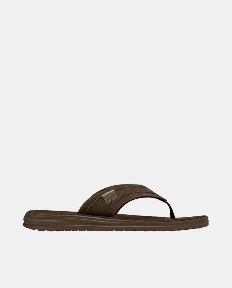 Мужские шлепанцы из ткани HeyDude, коричневый 
Мужские шлепанцы из ткани HeyDude, коричневый