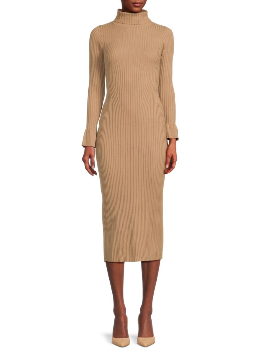 Платье миди с рукавами-колокольчиками и рубчиком Bebe, кэмел
Платье миди с рукавами-колокольчиками и рубчиком Bebe, кэмел