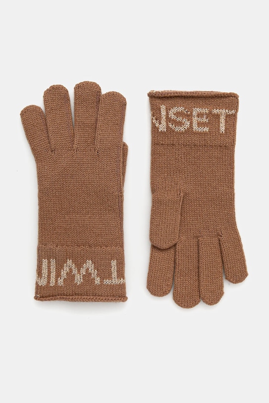 Шерстяные перчатки Twinset, коричневый
Шерстяные перчатки Twinset, коричневый