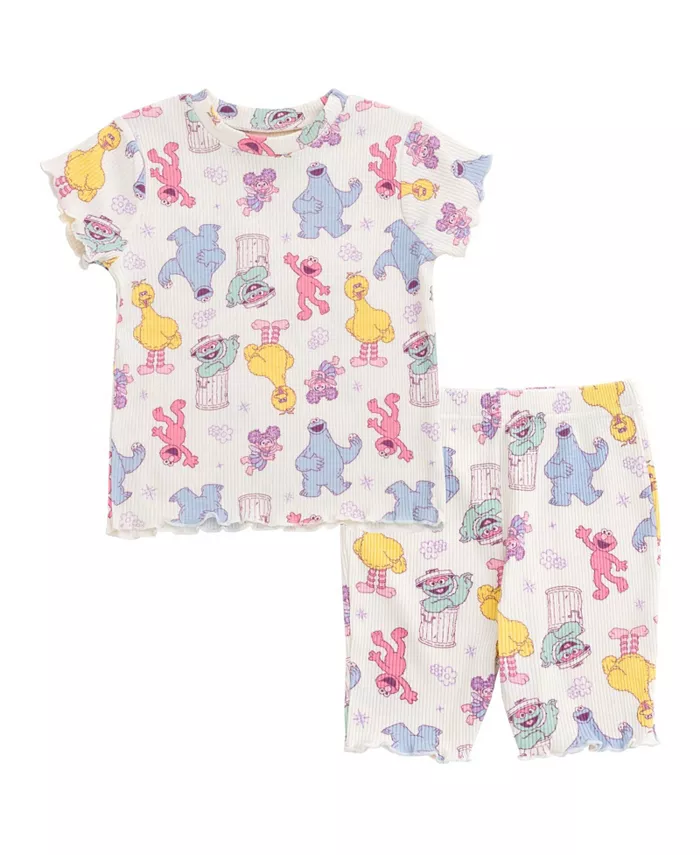 Комплект из ребристой футболки и шорт для девочек Sesame Street, коричневый/бежевый
Комплект из ребристой футболки и шорт для девочек Sesame Street, коричневый/бежевый