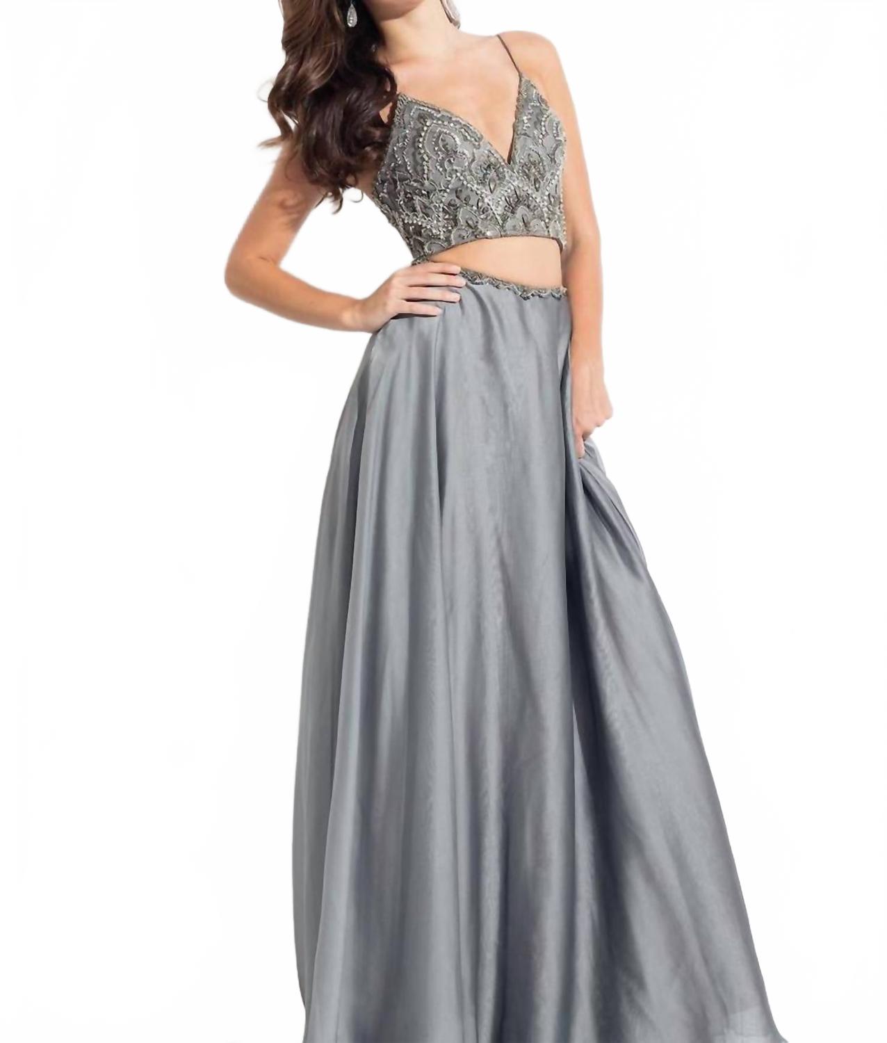 Серое шифоновое пром-платье из двух частей RACHEL ALLAN, Gunmetal
Серое шифоновое пром-платье из двух частей RACHEL ALLAN, Gunmetal