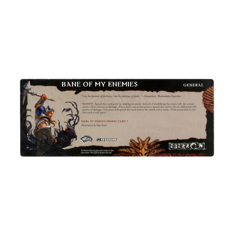 Промо «Знак героев» №7 — «Проклятие моих врагов», Eberron (d20)
Промо «Знак героев» №7 — «Проклятие моих врагов», Eberron (d20)