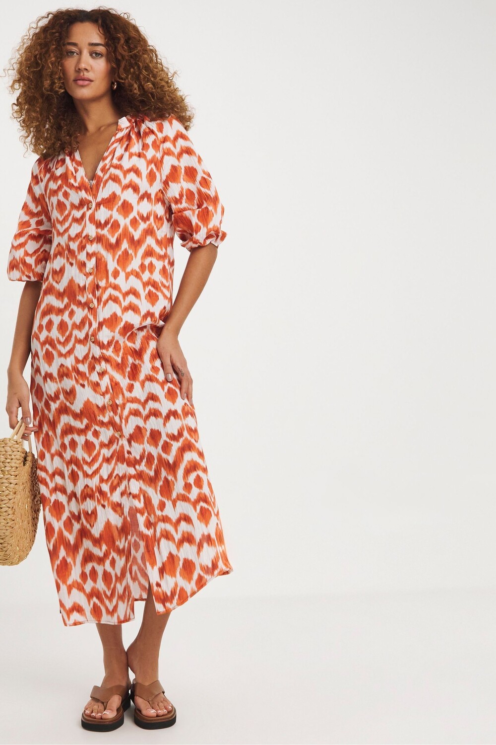 Платье рубашка миди с гофрированными рукавами фонариками Jd Williams, оранжевый
Платье рубашка миди с гофрированными рукавами фонариками Jd Williams, оранжевый