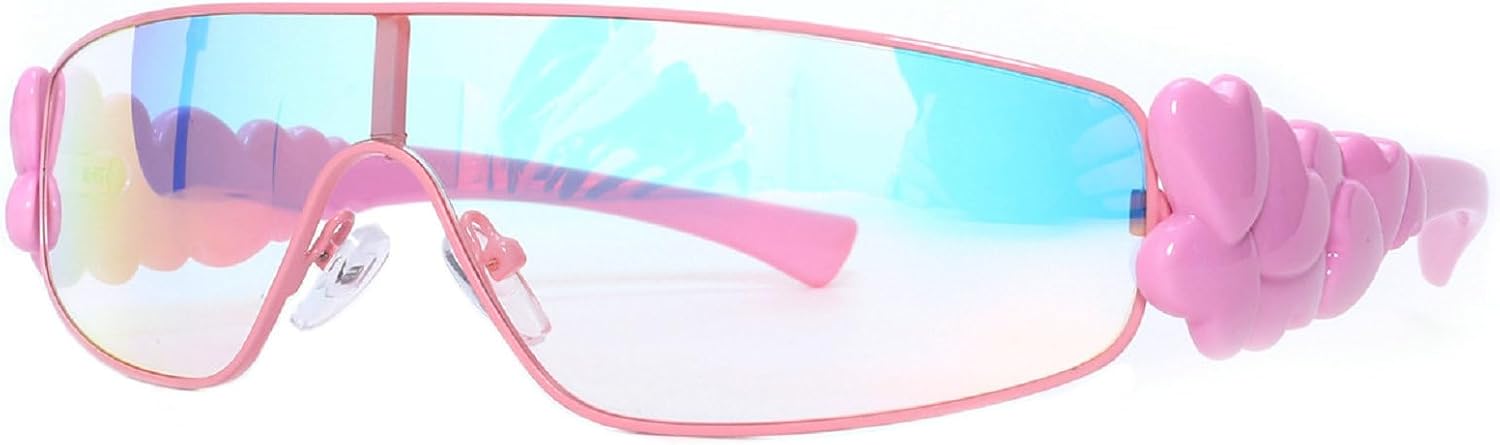 Солнцезащитные очки обтекаемой формы для женщин и мужчин, модные в стиле Y2K, с крупной оправой в форме сердца, стильные женские солнцезащитные очки-щитки mincl, Mirror Pink
Солнцезащитные очки обтекаемой формы для женщин и мужчин, модные в стиле Y2K, с крупной оправой в форме сердца, стильные женские солнцезащитные очки-щитки mincl, Mirror Pink