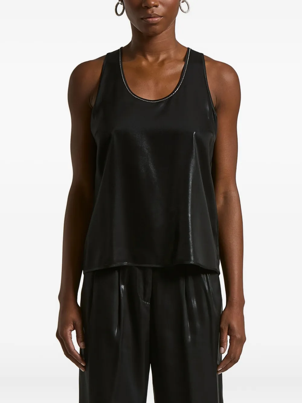 Топ с отделкой и U-образным вырезом Peserico, черный
Топ с отделкой и U-образным вырезом Peserico, черный