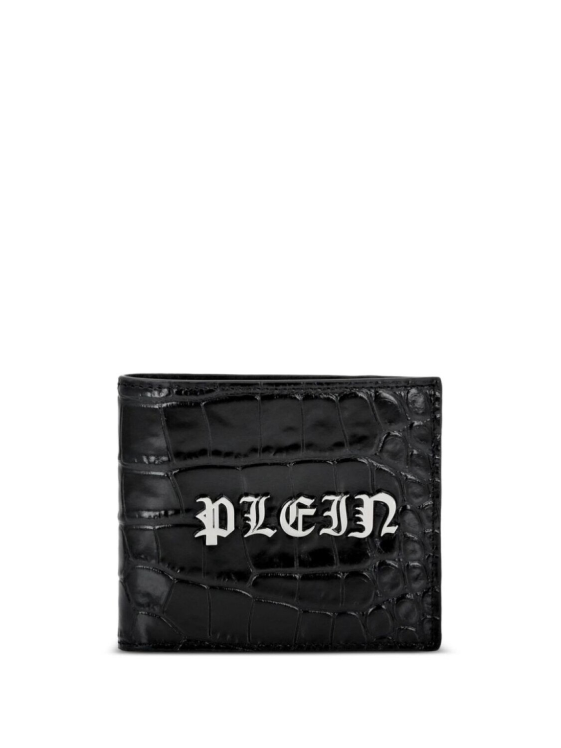 Philipp Plein кошелек Gothic Plein с тиснением под крокодила, черный 
Philipp Plein кошелек Gothic Plein с тиснением под крокодила, черный