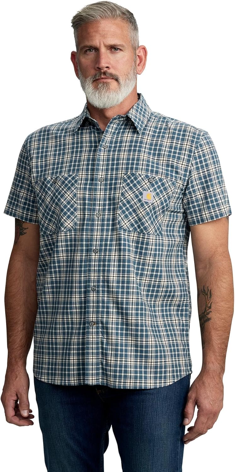 Мужская легкая рубашка Carhartt 106745 Rugged Flex с коротким рукавом, свободного кроя, Storm Blue
Мужская легкая рубашка Carhartt 106745 Rugged Flex с коротким рукавом, свободного кроя, Storm Blue
