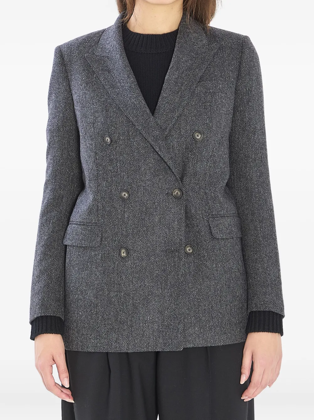 Двубортное пальто-пиджак "Жасмин" с елочным узором Tagliatore, серый
Двубортное пальто-пиджак "Жасмин" с елочным узором Tagliatore, серый