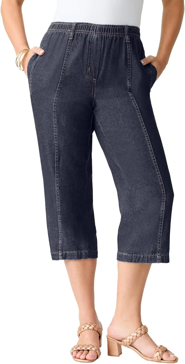 Roaman's Женские Plus Size Прямые капри
Roaman's Женские Plus Size Прямые капри