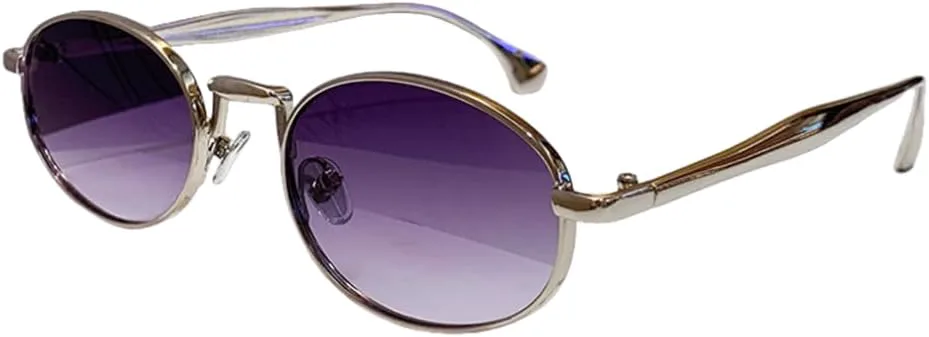 Ретро маленькие овальные металлические солнцезащитные очки для женщин с защитой от УФ-излучения UV400, модные панк-очки для мужчин TOIPASTN, Silver Gray Gradient
Ретро маленькие овальные металлические солнцезащитные очки для женщин с защитой от УФ-излучения UV400, модные панк-очки для мужчин TOIPASTN, Silver Gray Gradient