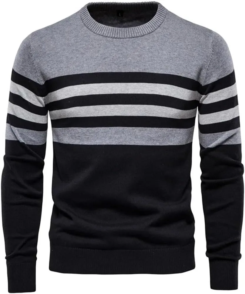 Мужской полосатый свитер из хлопка O-Neck Pullover
Мужской полосатый свитер из хлопка O-Neck Pullover