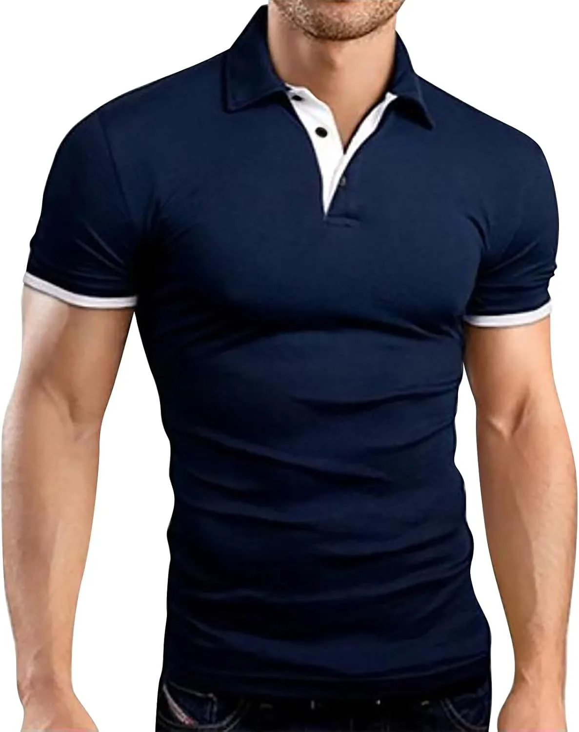 Футболка Muscle Slim Fit для мужчин с отложным воротником, дышащая, для занятий спортом
Футболка Muscle Slim Fit для мужчин с отложным воротником, дышащая, для занятий спортом