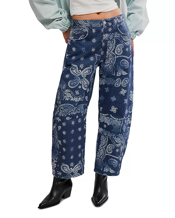 Джинсы с леопардовым принтом и бочкообразными штанинами цвета "коричневый сахар", которые принесут удачу. Free People, синий
Джинсы с леопардовым принтом и бочкообразными штанинами цвета "коричневый сахар", которые принесут удачу. Free People, синий