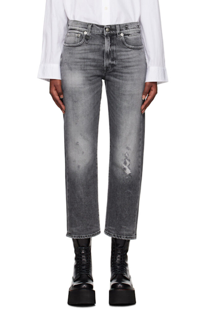 Серые прямые джинсы-бойфренды R13
Серые прямые джинсы-бойфренды R13