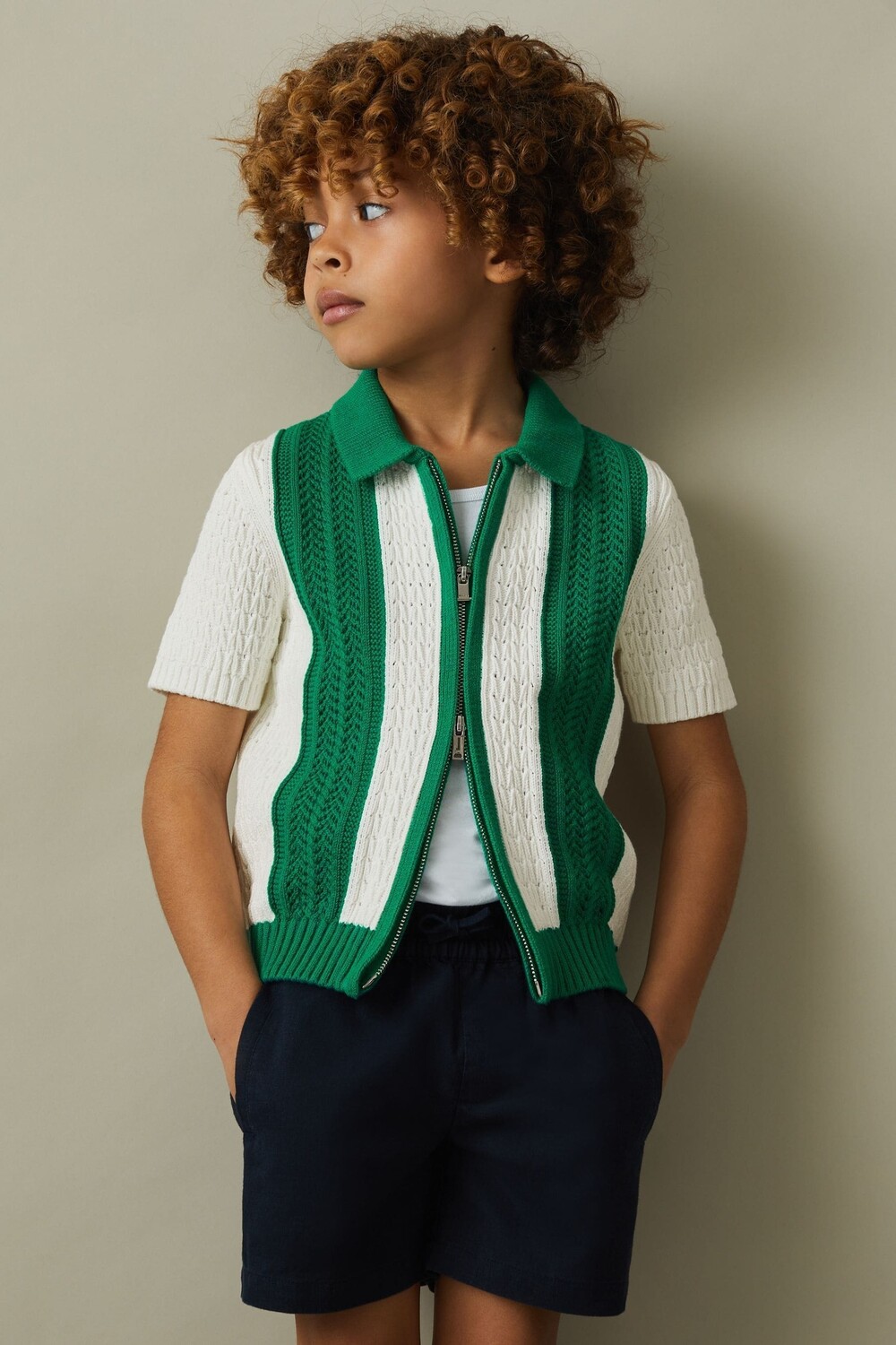 Хлопковая рубашка художника с застежкой-молнией спереди Reiss, белый
Хлопковая рубашка художника с застежкой-молнией спереди Reiss, белый