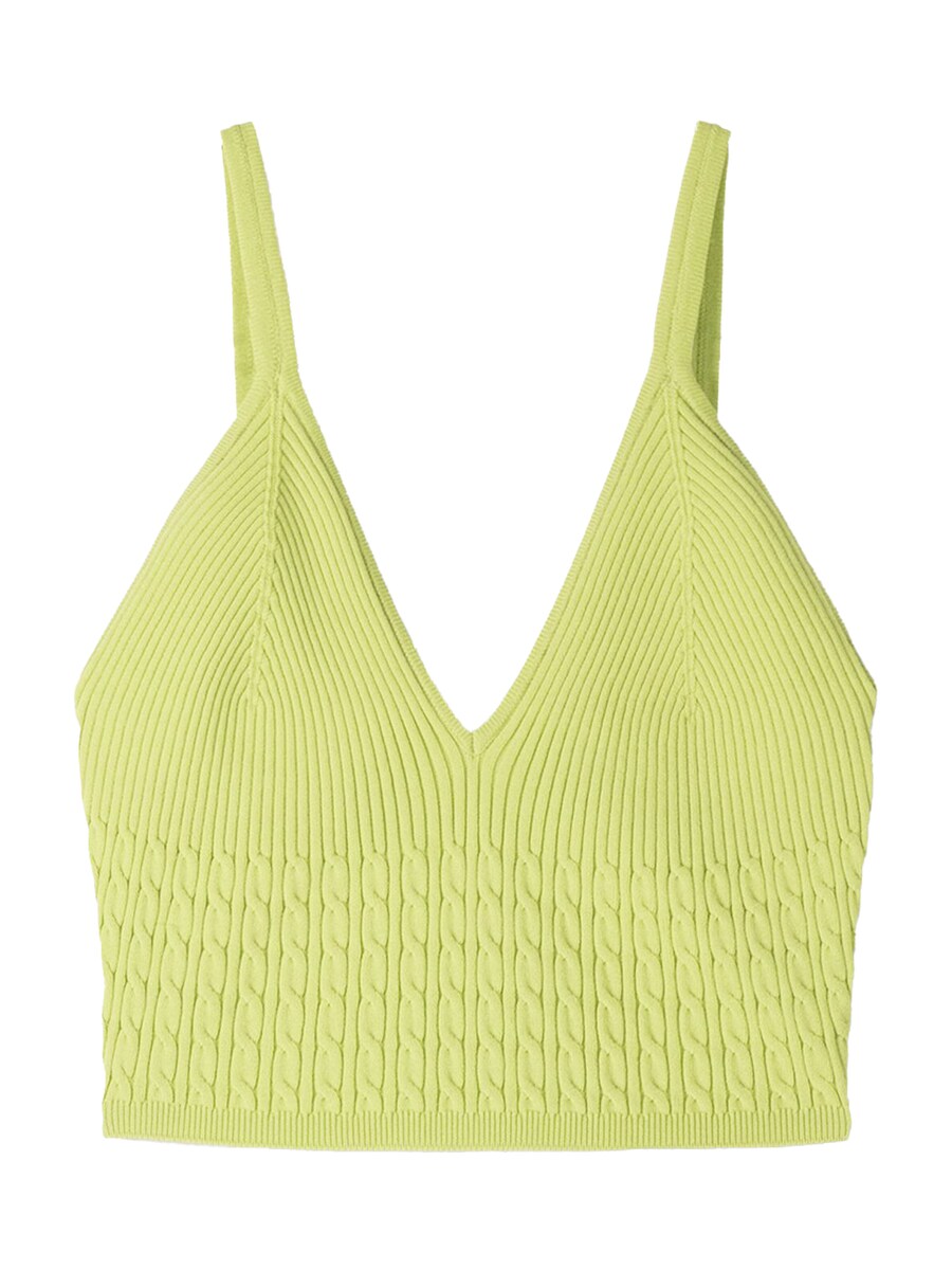 Вязаный топ Bershka, зеленый
Вязаный топ Bershka, зеленый