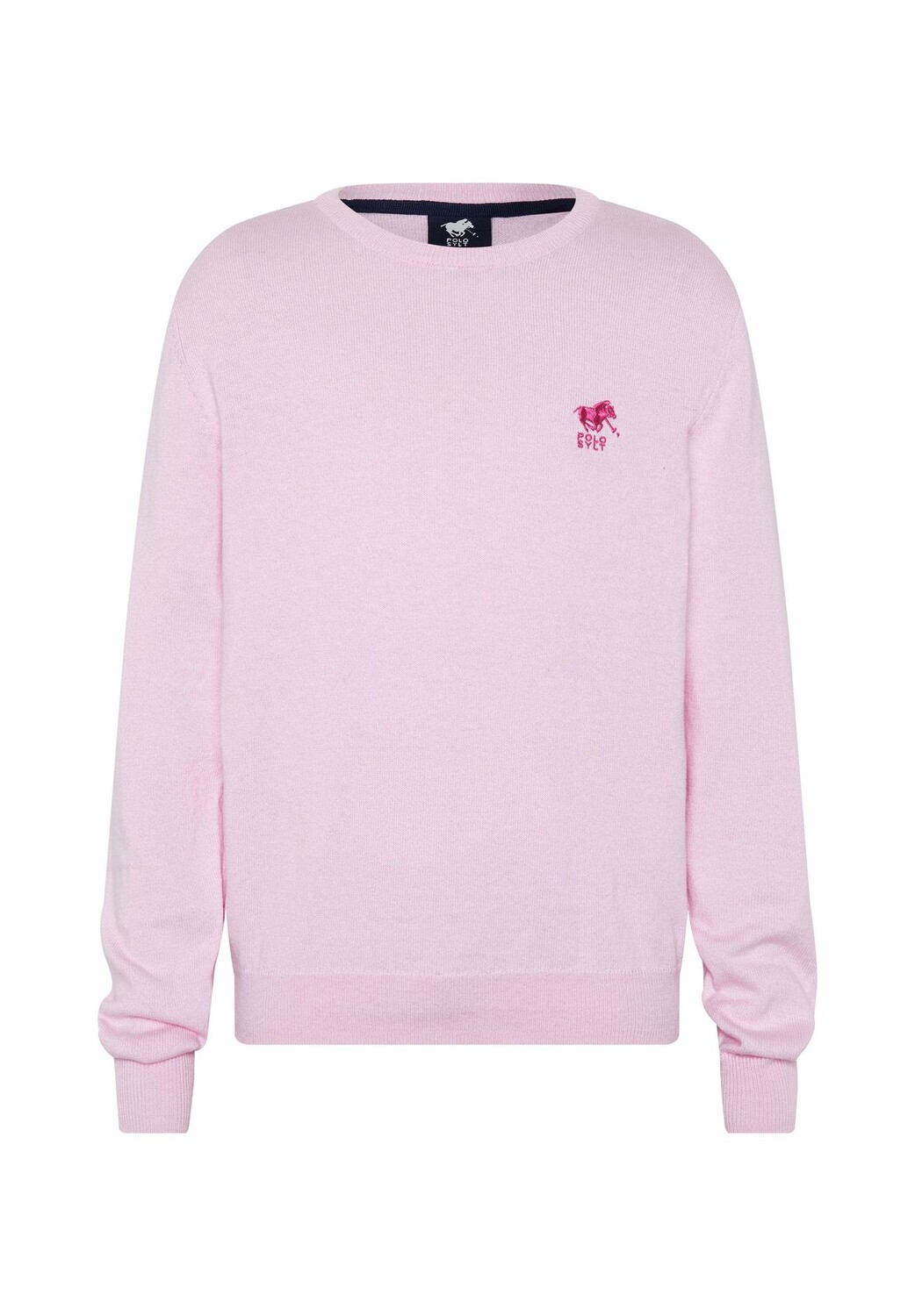 Вязаный свитер с вышивкой этикетки POLO SYLT, цвет Pink Lady