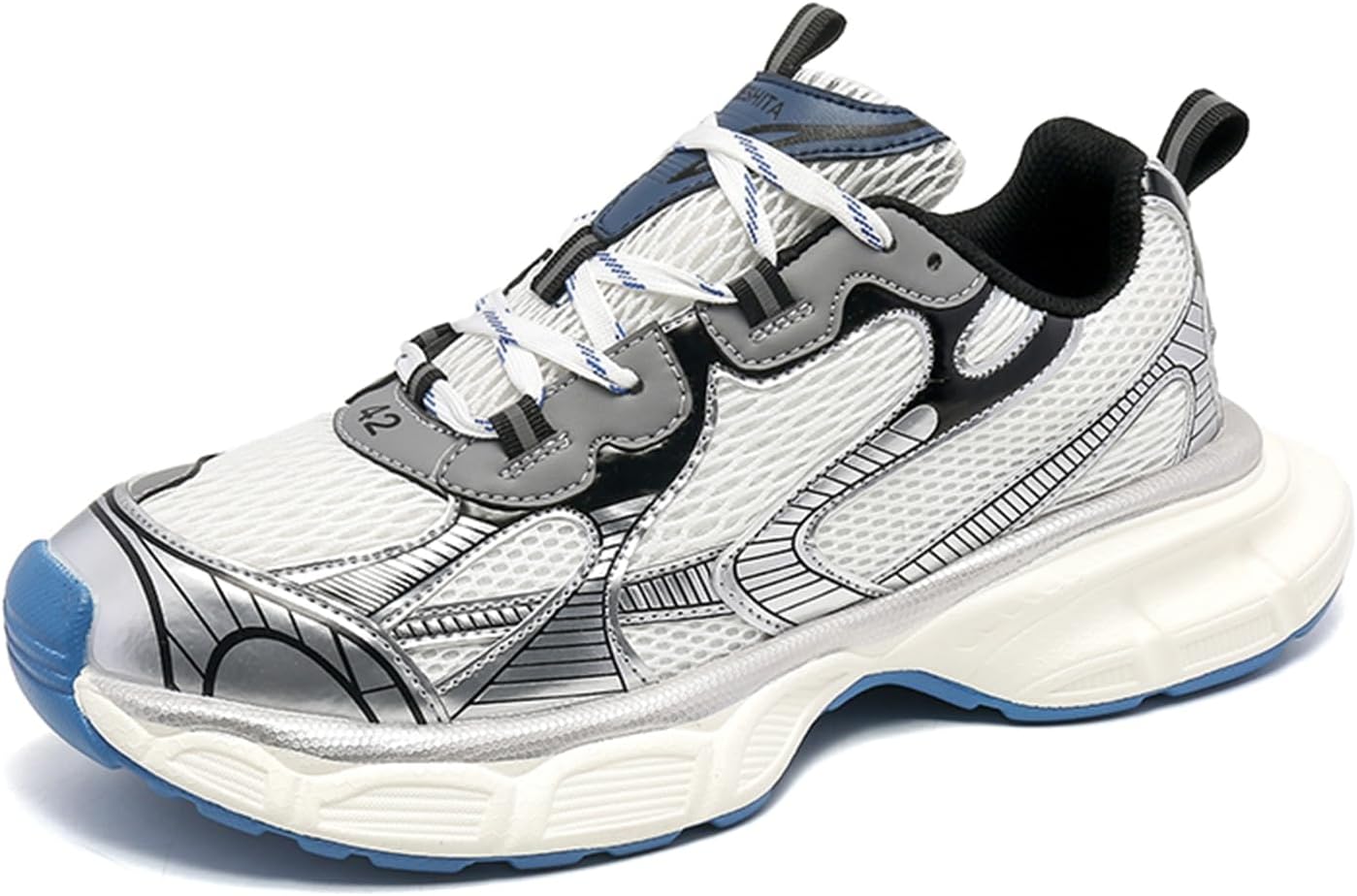 Мужские модные кроссовки на платформе с сеткой, дышащие, с шнуровкой, повседневные легкие, с противоскользящей подошвой и поддержкой свода стопы, для ходьбы и тенниса Netehadi, белый/синий
Мужские модные кроссовки на платформе с сеткой, дышащие, с шнуровкой, повседневные легкие, с противоскользящей подошвой и поддержкой свода стопы, для ходьбы и тенниса Netehadi, белый/синий