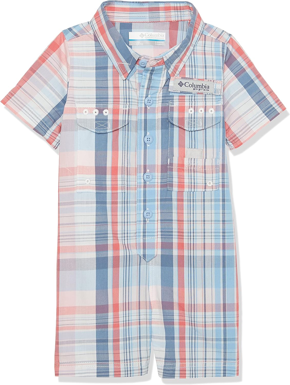 Columbia Unisex Baby Bonehead Romper, Agate Blue Madras
Columbia Unisex Baby Bonehead Romper, Agate Blue Madras