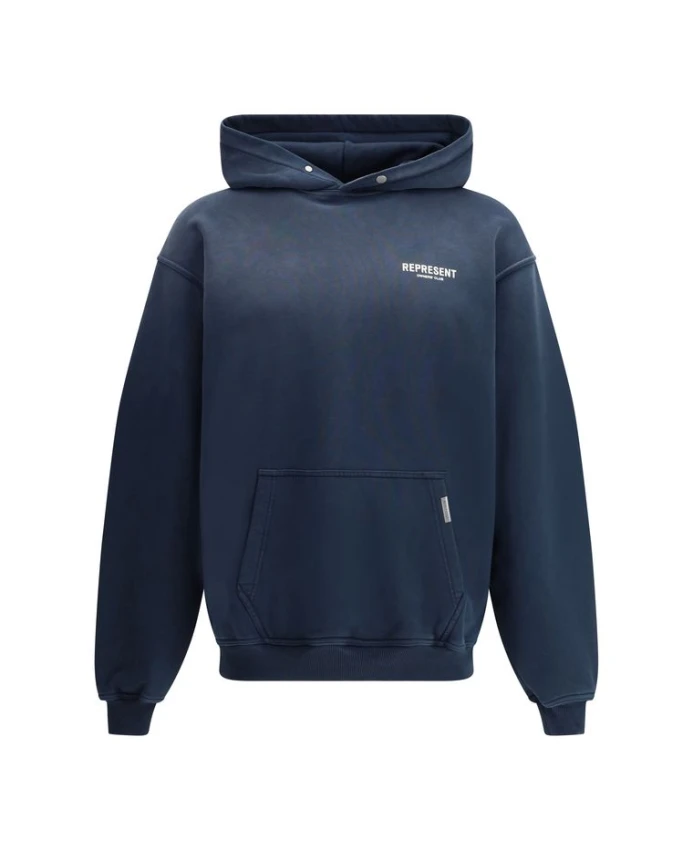 Хлопковая толстовка с монограммой и регулируемым капюшоном Represent, синий
Хлопковая толстовка с монограммой и регулируемым капюшоном Represent, синий