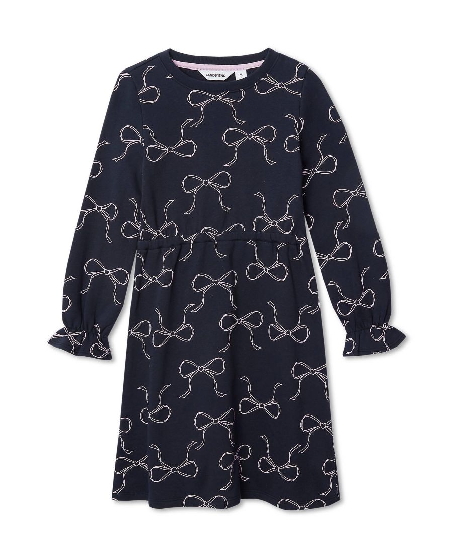 Детское трикотажное платье с длинными рукавами из французской махровой ткани Lands' End, Navy hand drawn bows
Детское трикотажное платье с длинными рукавами из французской махровой ткани Lands' End, Navy hand drawn bows
