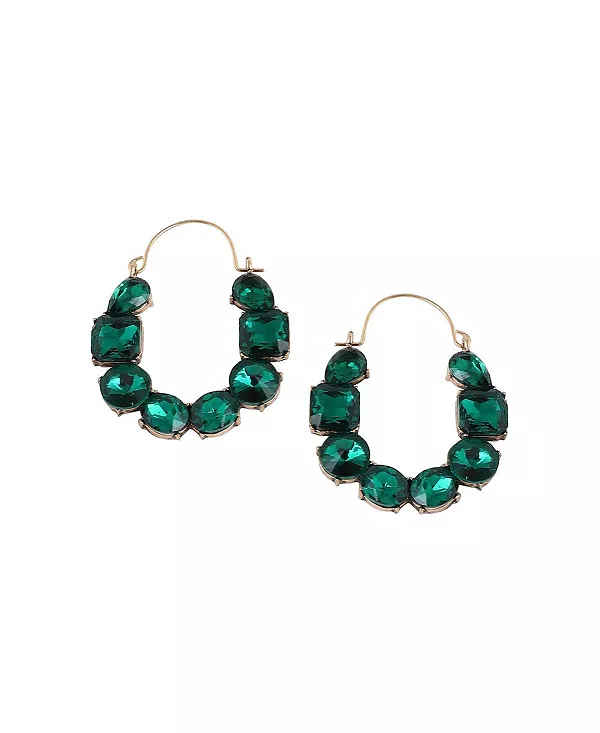 Женские зеленые серьги-кольца с декором Sohi, green
Женские зеленые серьги-кольца с декором Sohi, green