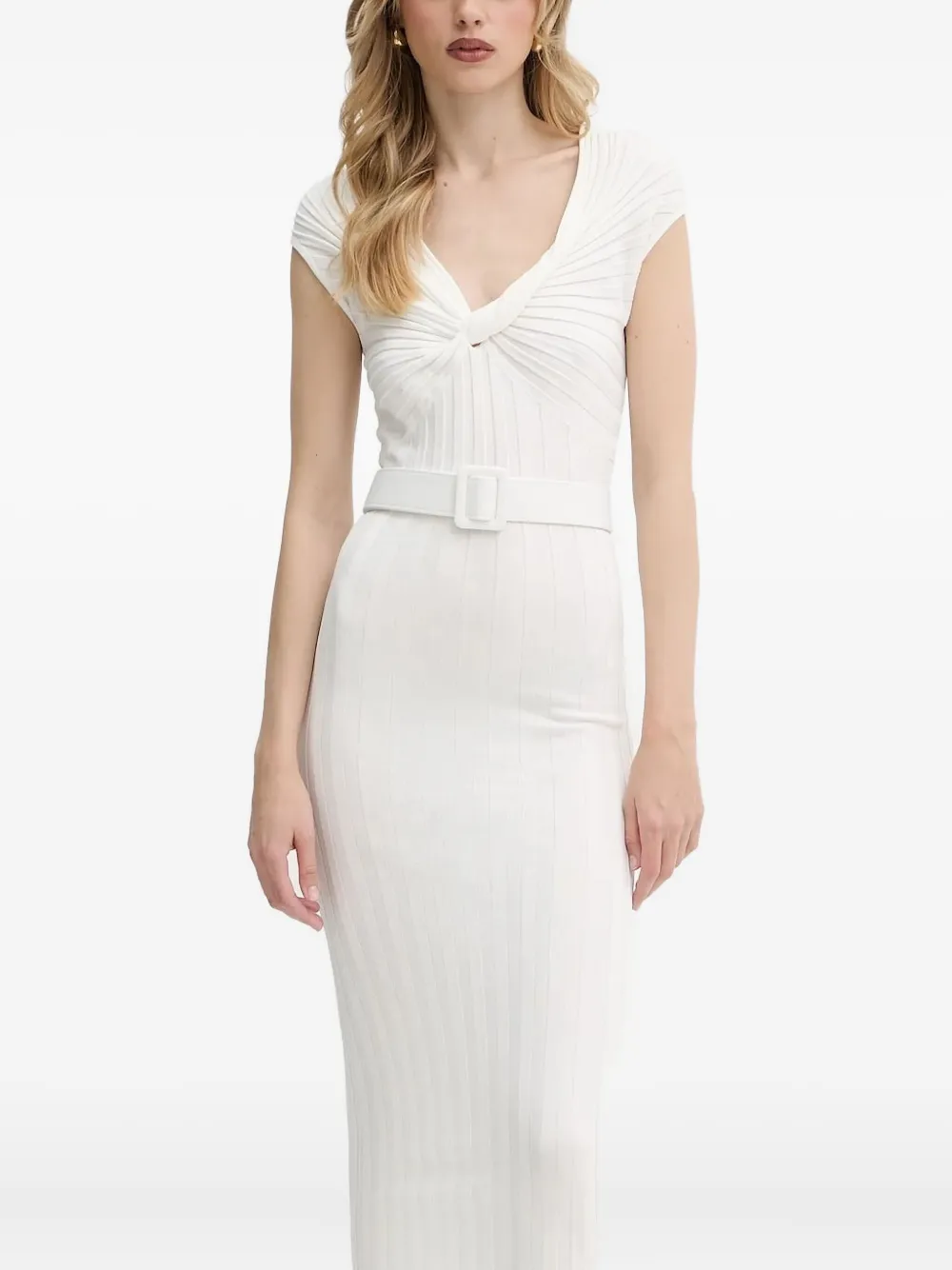 Платье миди с поясом и перекручивающимся спереди LIU JO, белый
Платье миди с поясом и перекручивающимся спереди LIU JO, белый