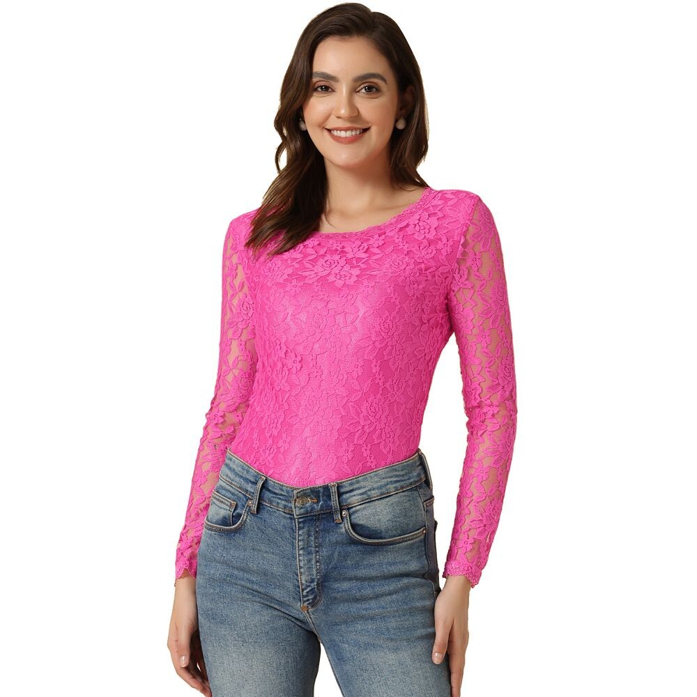 Женская кружевная блузка с круглым вырезом и длинными рукавами, прозрачная цветочная вышивка ALLEGRA K, цвет Hot Pink
Женская кружевная блузка с круглым вырезом и длинными рукавами, прозрачная цветочная вышивка ALLEGRA K, цвет Hot Pink