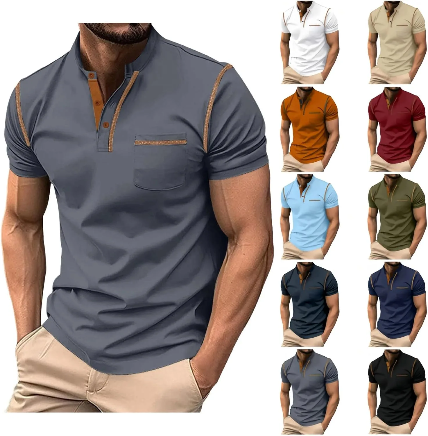 Мужская рабочая рубашка с коротким рукавом, легкая, с карманом XINGJIAARTS
Мужская рабочая рубашка с коротким рукавом, легкая, с карманом XINGJIAARTS