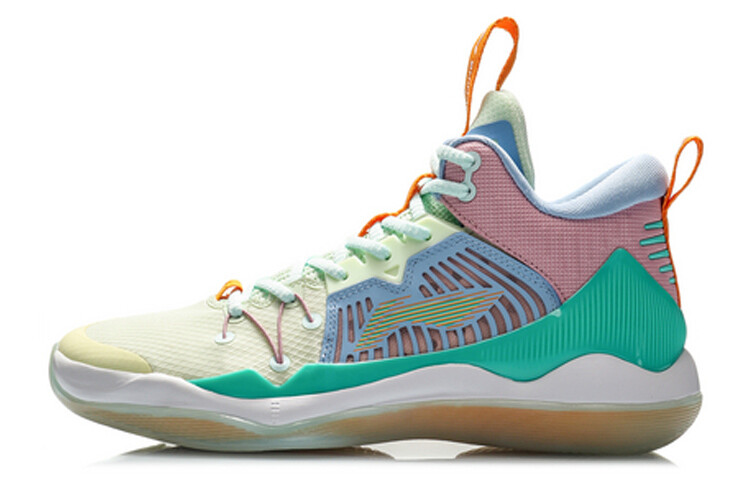 Баскетбольные кроссовки Liren 1 мужские, среднего размера, зеленые/красные/синие Lining