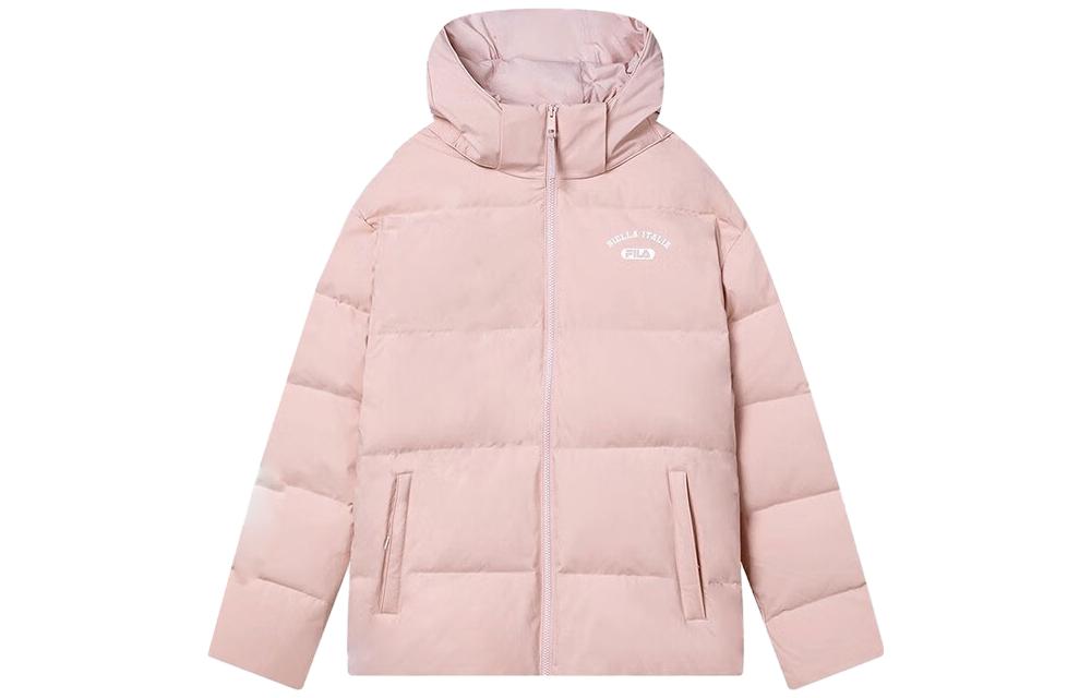 Пуховик унисекс кожаный грязно-розовый FILA 
Пуховик унисекс кожаный грязно-розовый FILA