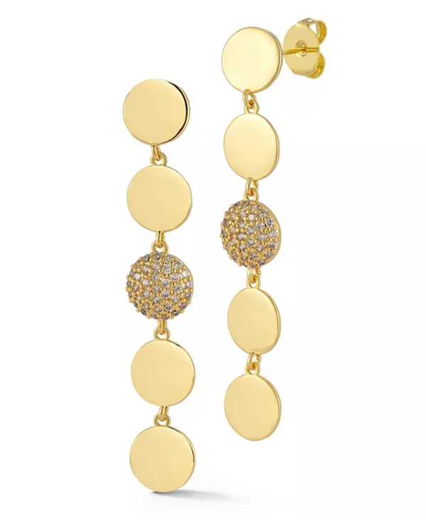 Позолоченные серьги-подвески с круглым паве Rachel Zoe, gold
Позолоченные серьги-подвески с круглым паве Rachel Zoe, gold