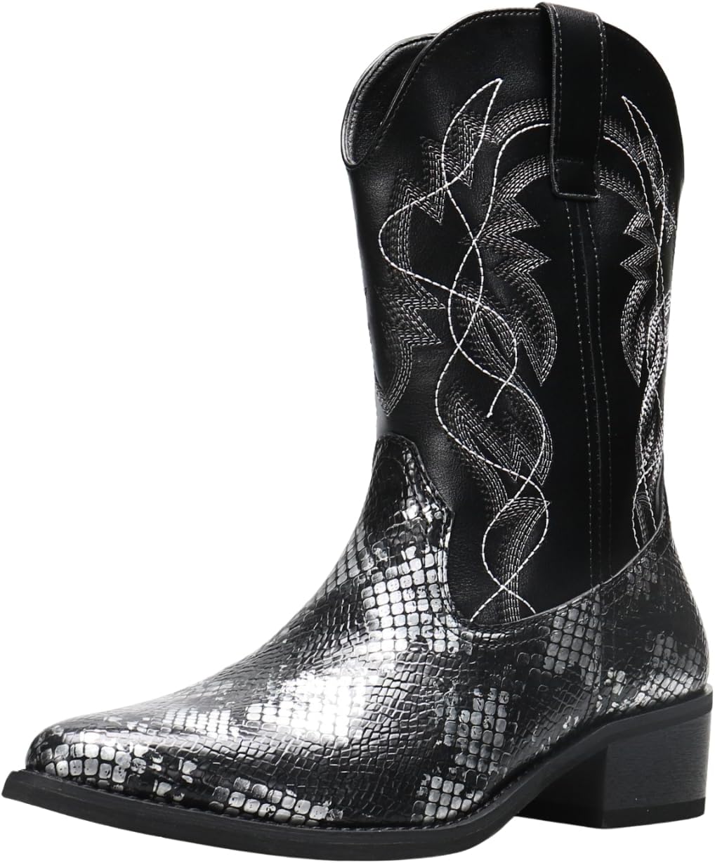 Ботинки Gnvkxeu Python Manning для мужчин, ковбойские, классический заостренный носок, западного стиля, с тянущейся змеиным принтом вышивкой, средние по голени, черный
Ботинки Gnvkxeu Python Manning для мужчин, ковбойские, классический заостренный носок, западного стиля, с тянущейся змеиным принтом вышивкой, средние по голени, черный
