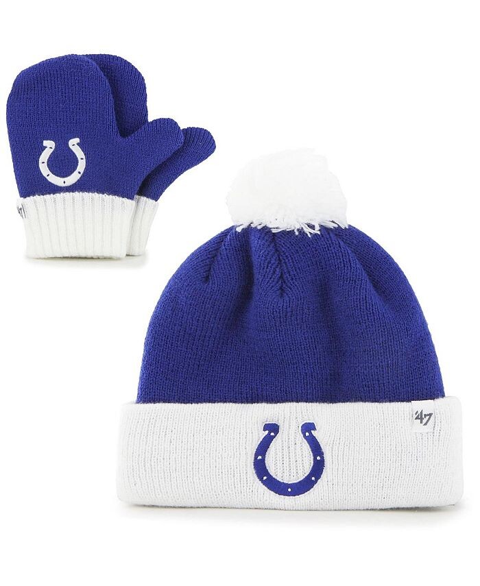 Младенческая унисекс Royal, белая вязаная шапка Indianapolis Colts Bam Bam с манжетами, помпоном и варежками '47 Brand, синий
Младенческая унисекс Royal, белая вязаная шапка Indianapolis Colts Bam Bam с манжетами, помпоном и варежками '47 Brand, синий