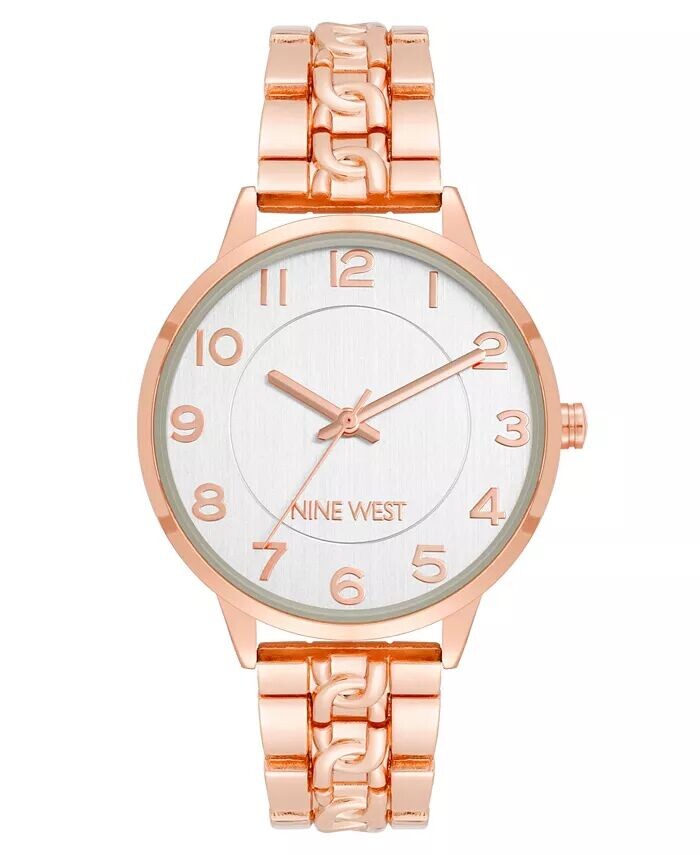 Женские кварцевые часы-браслет из сплава розового золота со звеном и цепочкой, 36,5 мм Nine West
Женские кварцевые часы-браслет из сплава розового золота со звеном и цепочкой, 36,5 мм Nine West