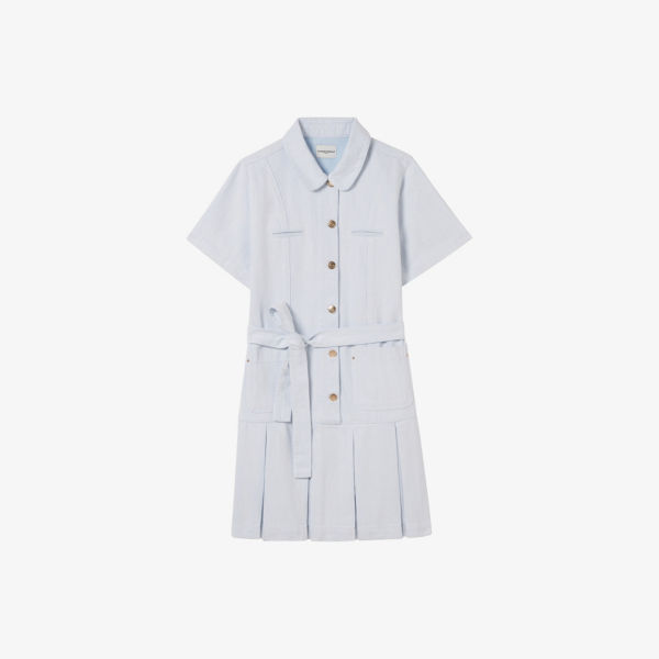 Платье мини Claudie Pierlot из денима с воротником "питер пэн" и плиссировкой, синий
Платье мини Claudie Pierlot из денима с воротником "питер пэн" и плиссировкой, синий