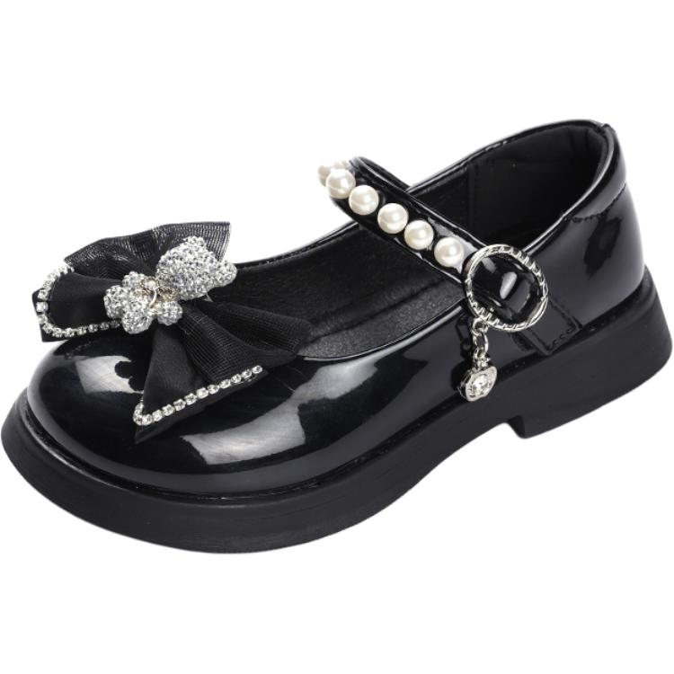 Нескользящие, износостойкие, дышащие детские кожаные туфли. RHOBESAM, черный 
Нескользящие, износостойкие, дышащие детские кожаные туфли. RHOBESAM, черный