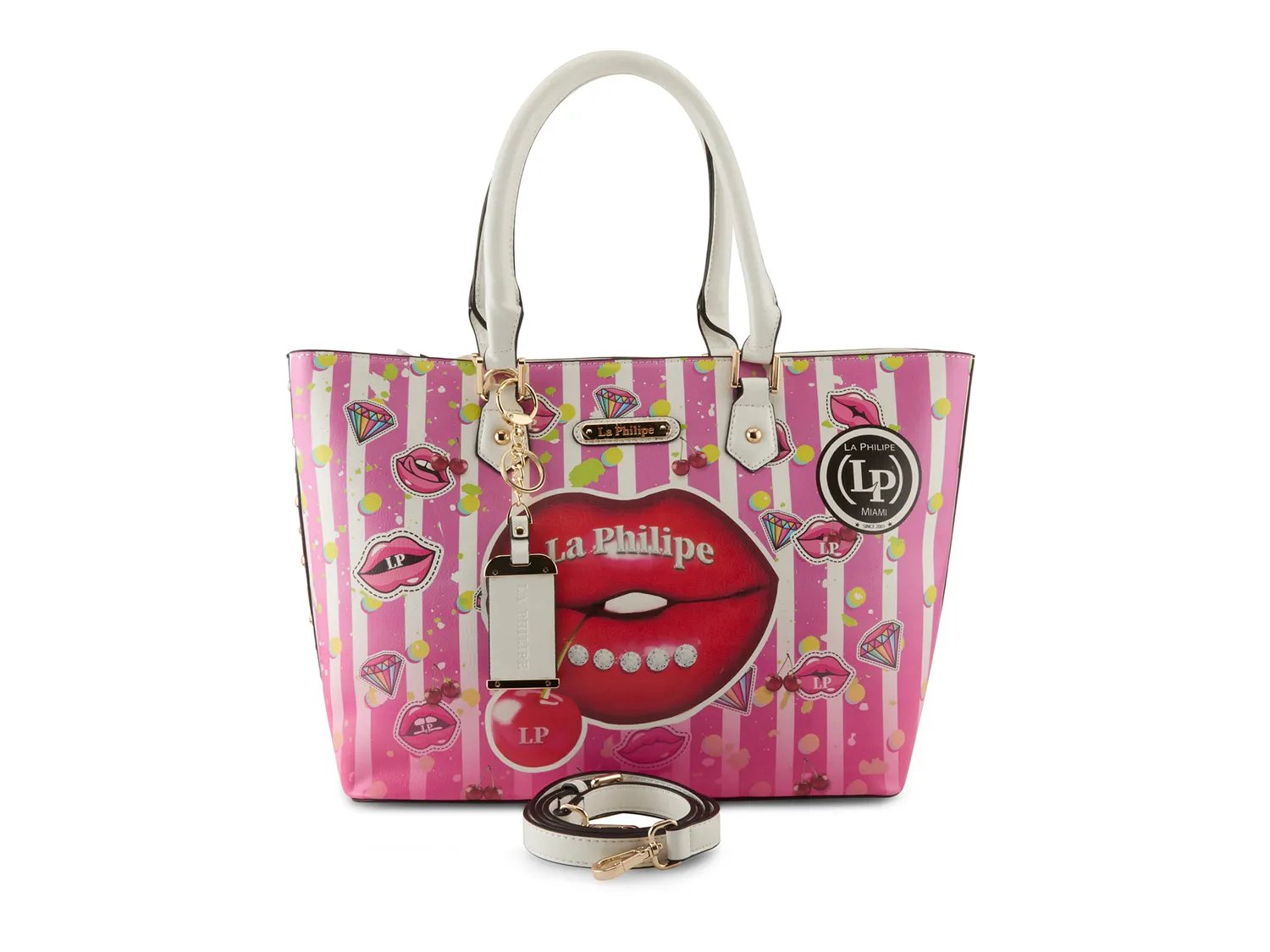 Сумка-тоут La Philipe Juicy Lips Tote, White/Pink Stripes
Сумка-тоут La Philipe Juicy Lips Tote, White/Pink Stripes