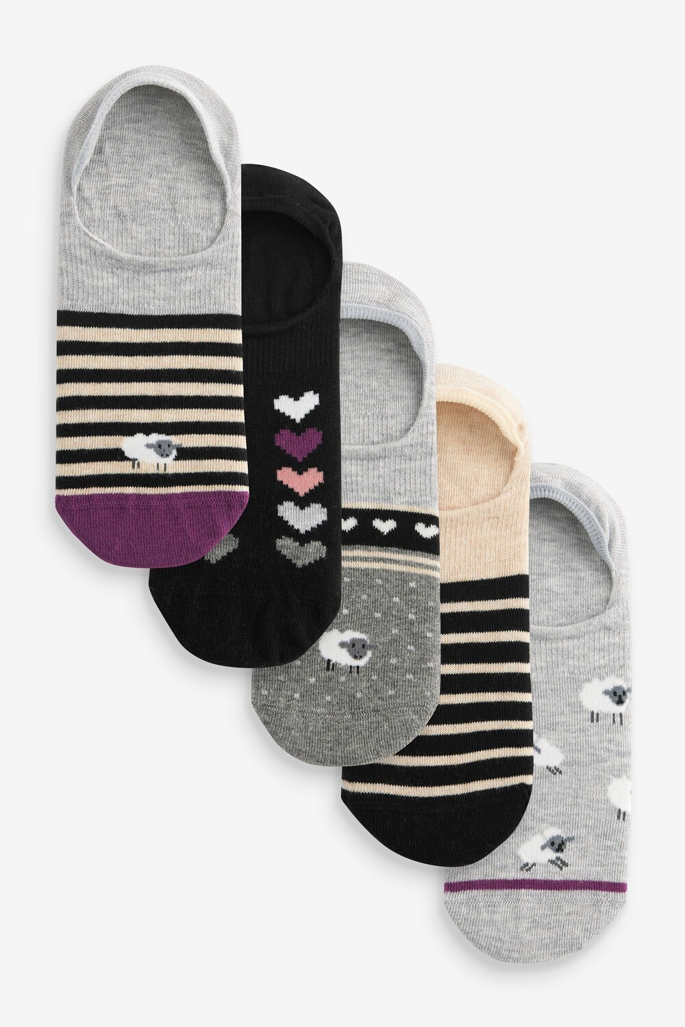 5 пар носков до щиколотки Next, черный 
5 пар носков до щиколотки Next, черный