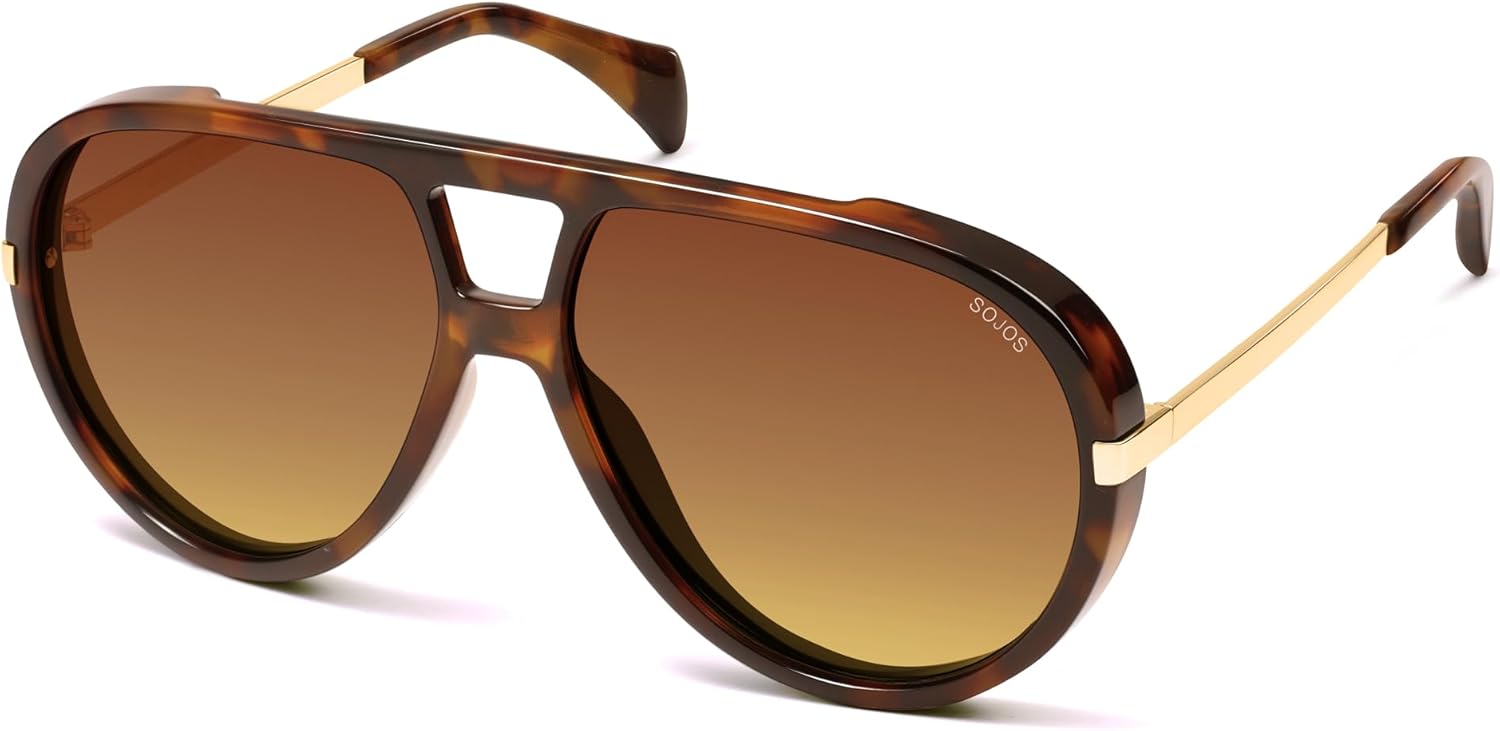 Солнцезащитные очки-авиаторы SOJOS в стиле ретро, увеличенного размера, поляризованные, для женщин и мужчин, винтажные, большие, модель SJ2657, Tortoise/Gradient Brown
Солнцезащитные очки-авиаторы SOJOS в стиле ретро, увеличенного размера, поляризованные, для женщин и мужчин, винтажные, большие, модель SJ2657, Tortoise/Gradient Brown