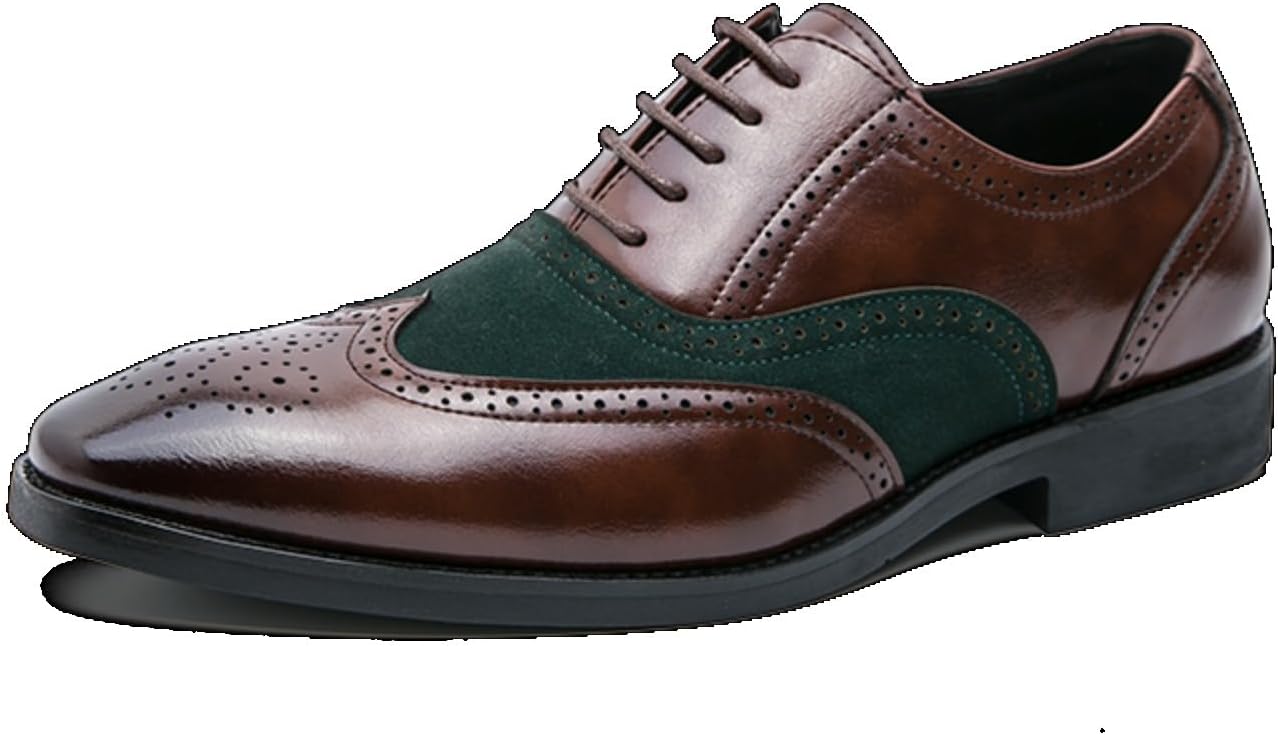 Мужские оксфорды с двухцветной искусственной кожей, шнуровкой, заостренным носком и крылышками, формальная деловая обувь Foapts, Brown-2
Мужские оксфорды с двухцветной искусственной кожей, шнуровкой, заостренным носком и крылышками, формальная деловая обувь Foapts, Brown-2