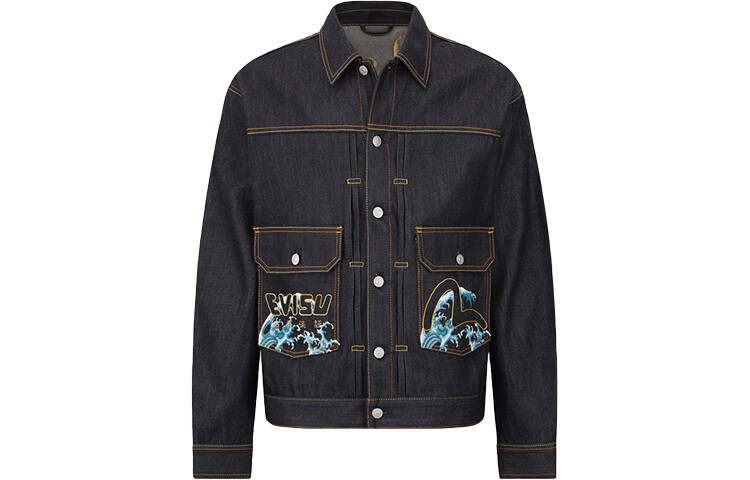 Джинсовая куртка мужская джинсовая синяя Evisu, синий
Джинсовая куртка мужская джинсовая синяя Evisu, синий