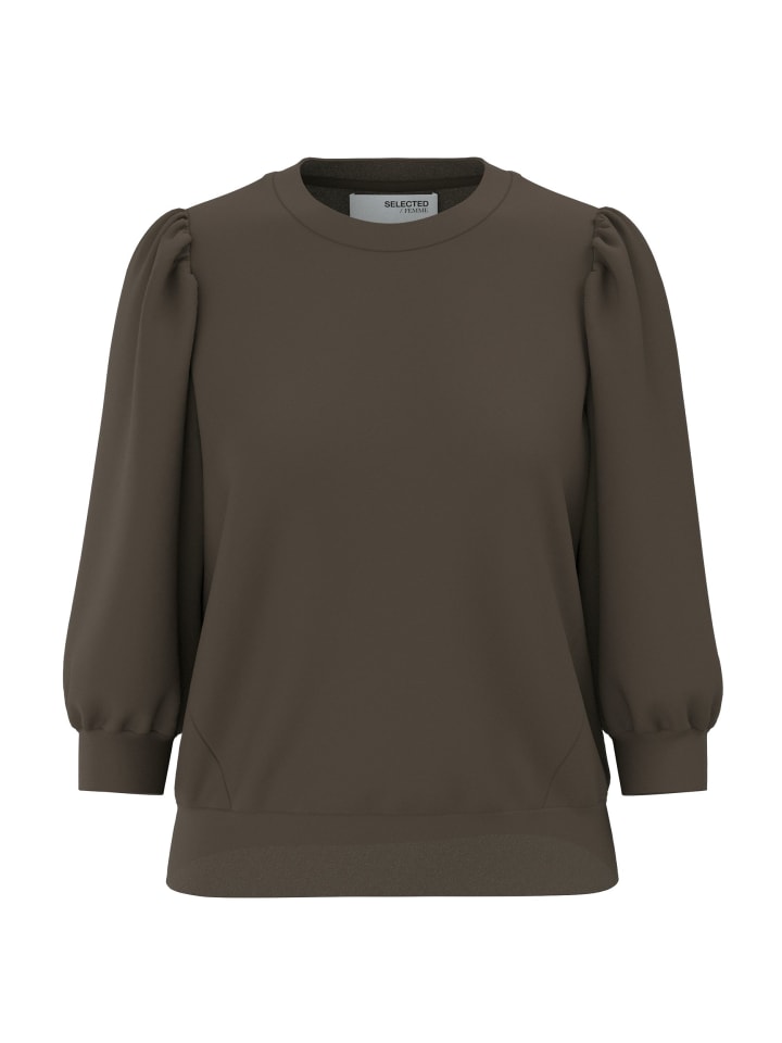 Свободная блузка с круглым вырезом коричневого цвета SELECTED FEMME
Свободная блузка с круглым вырезом коричневого цвета SELECTED FEMME