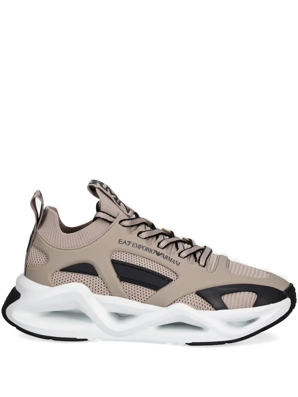 Кроссовки с трикотажными вставками Ea7 Emporio Armani, коричневый
Кроссовки с трикотажными вставками Ea7 Emporio Armani, коричневый