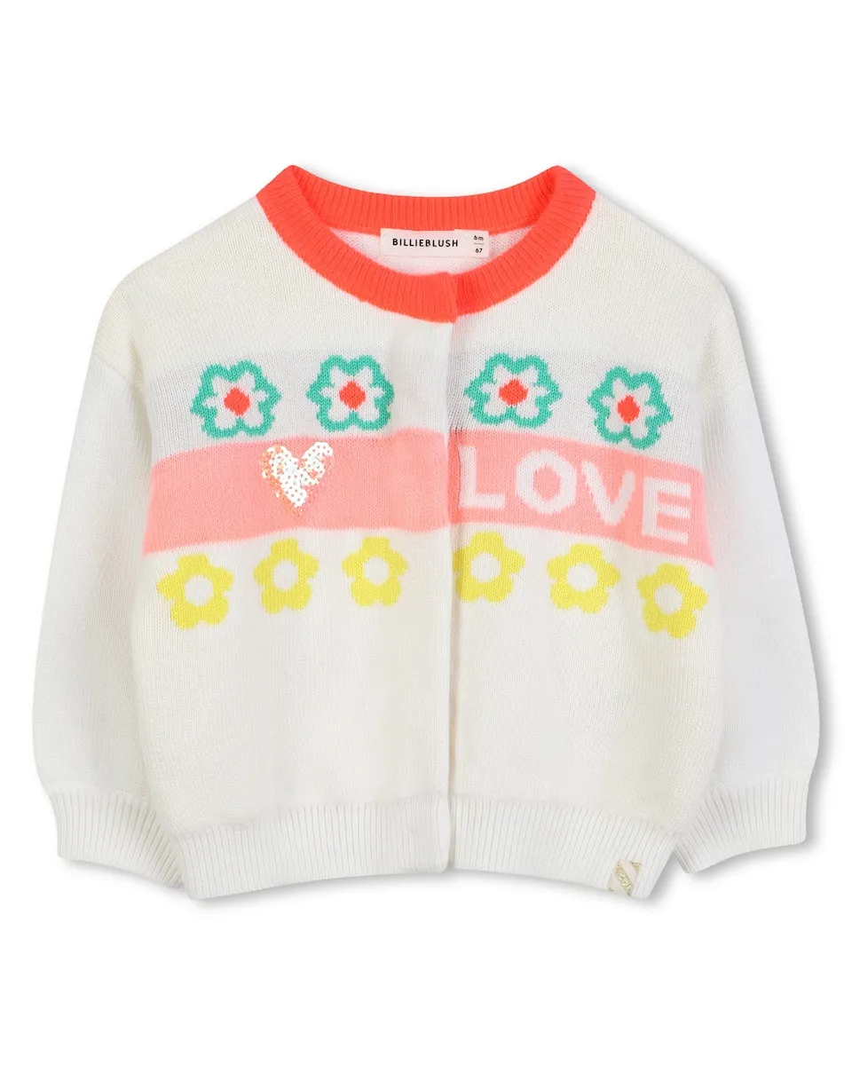 Детский жаккардовый вязаный жакет с круглым вырезом Billieblush, светло-бежевый
Детский жаккардовый вязаный жакет с круглым вырезом Billieblush, светло-бежевый