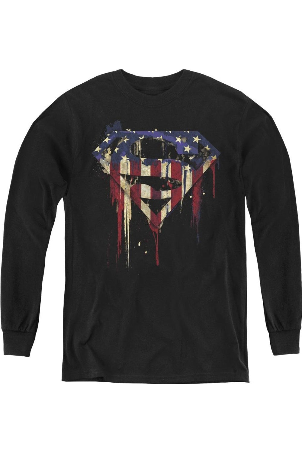 Футболка с длинным рукавом "Супермен: Кровавый щит" для молодежи Gildan, черный 
Футболка с длинным рукавом "Супермен: Кровавый щит" для молодежи Gildan, черный