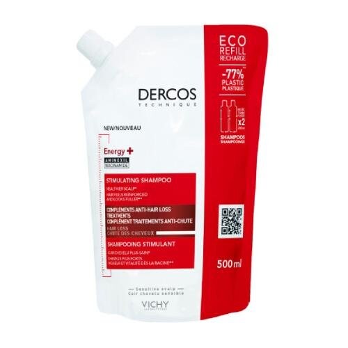 Vichy, Шампунь для укрепления волос Dercos Energy+, сменный блок, 500 мл 
Vichy, Шампунь для укрепления волос Dercos Energy+, сменный блок, 500 мл