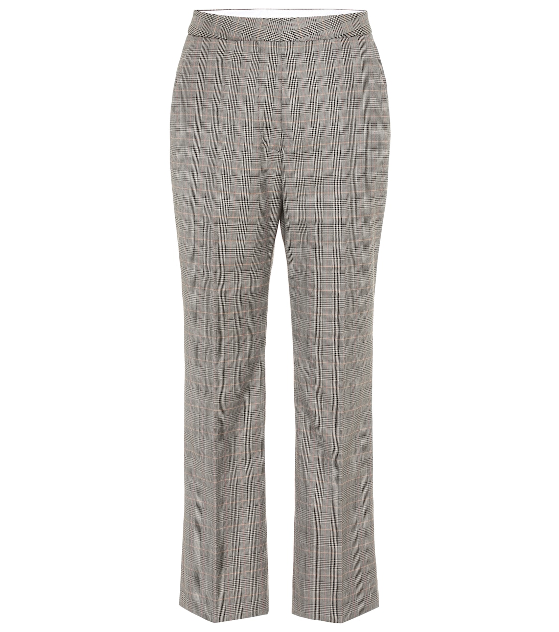 Клетчатые шерстяные брюки с высокой талией Stella McCartney, черный
Клетчатые шерстяные брюки с высокой талией Stella McCartney, черный