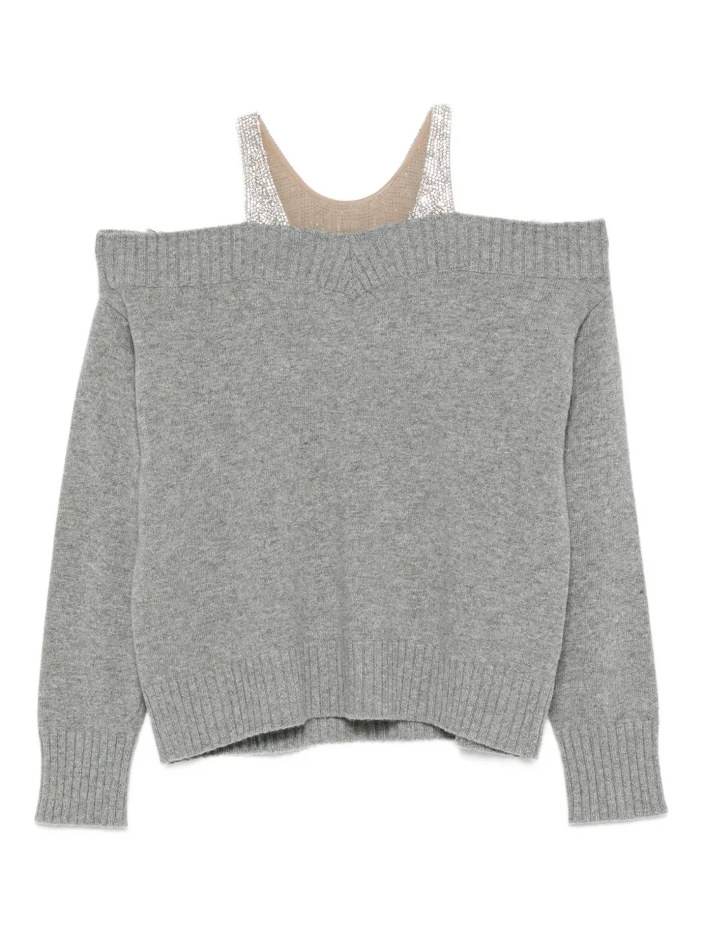 Ребристый свитер с открытыми плечами Giuseppe Di Morabito, серый
Ребристый свитер с открытыми плечами Giuseppe Di Morabito, серый